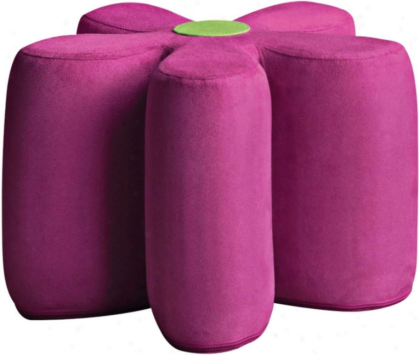 Flower Pink Microfiber Ottoman (x880)