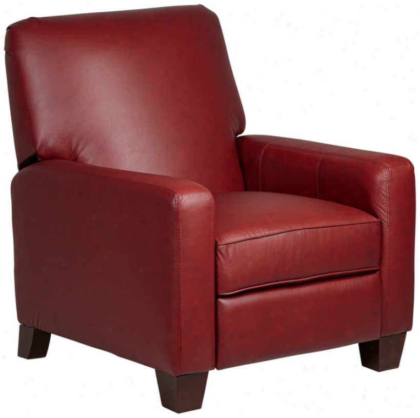 Flynn Leather Match Florence Red Recliner (w2977)