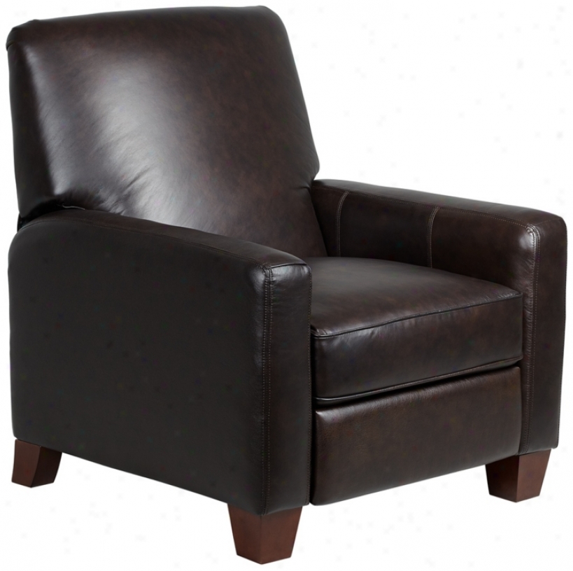 Flynn Leather Match Richmond CoffeeB rown Recliner (w2981)