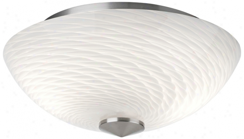 Forecast Exhale 12 1/2" Wide White Swirl Glass Ceiling Light (g5063)