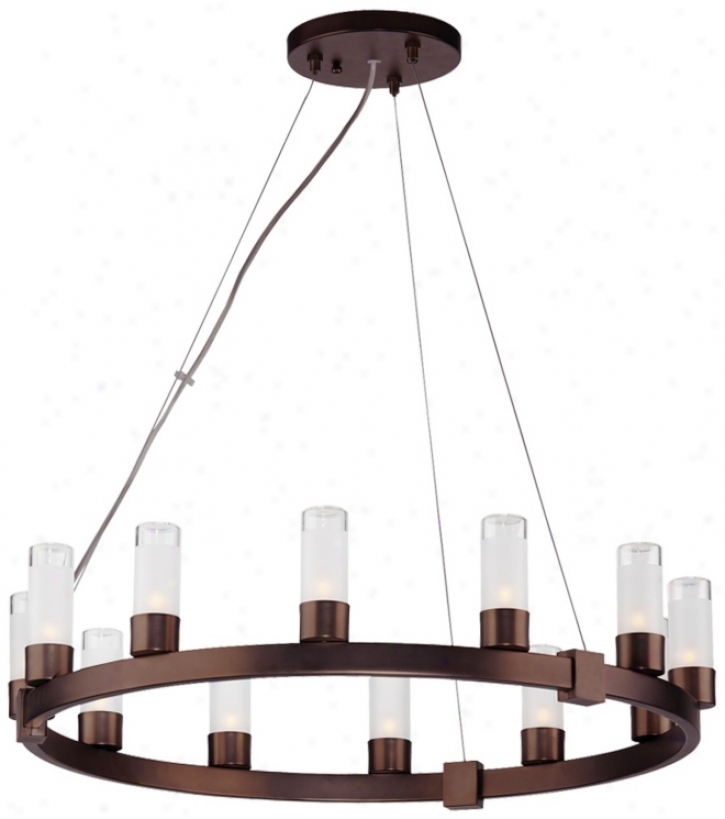 Forecast Revolution Merlot Bronze Round 12-light Chandelier (v3727)