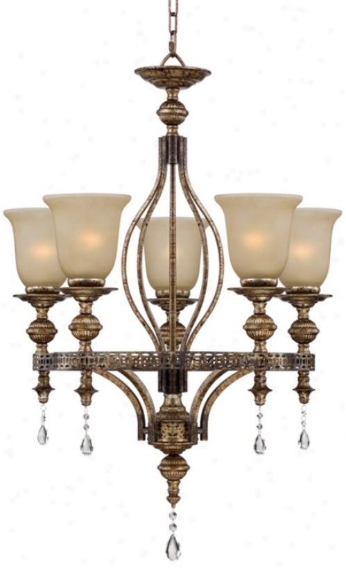 Franklin Iron Works Abbey 5-light Amber Crystal Chandeli3r (v8553)