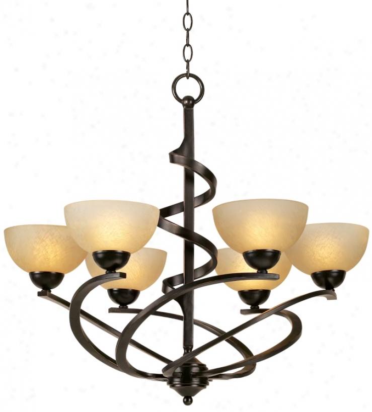 Franklin Iron Works&#8482; Oil Rubbed Brlnze Ribbon Chandelier (48298)