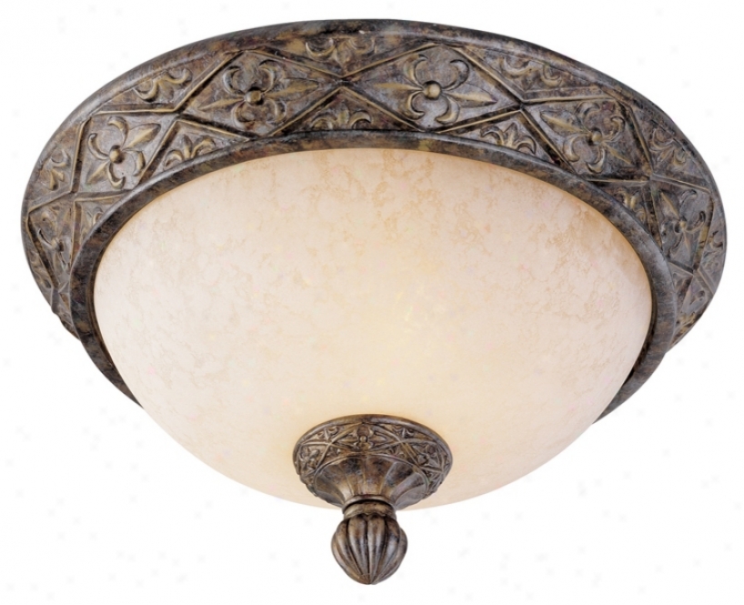 French Bronze 13" Wide Flushmount Ceiling Light Fixture (27387)