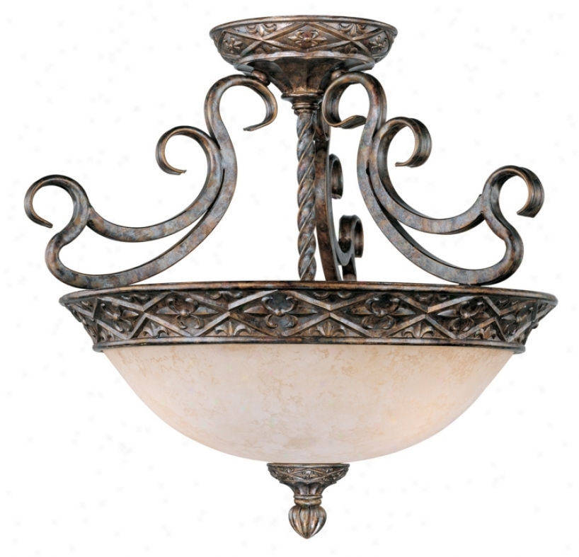 French Bronze 19" Wide Ceiling Light Fixture (59951)