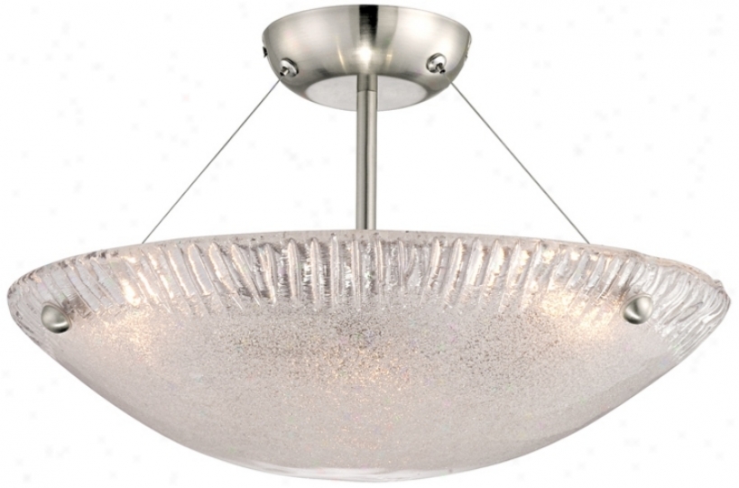 Frosted Art Glass 15 3/4" Wide Ceiling Light Fixture (r2738)