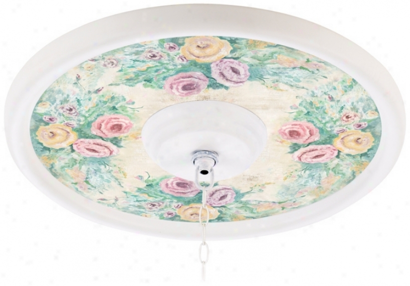 Garden Roses Giclee 16" Wide White Ceiling Medallion (g8175-m4650)