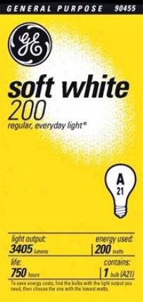 Ge 200 Wzt Soft White Light Bulb (90455)