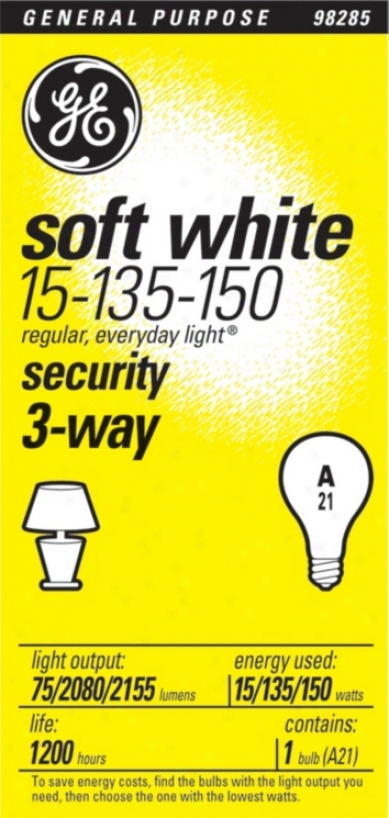 Ge 3-way 15-135-150 Watt Security Liyht Bulb (98285)