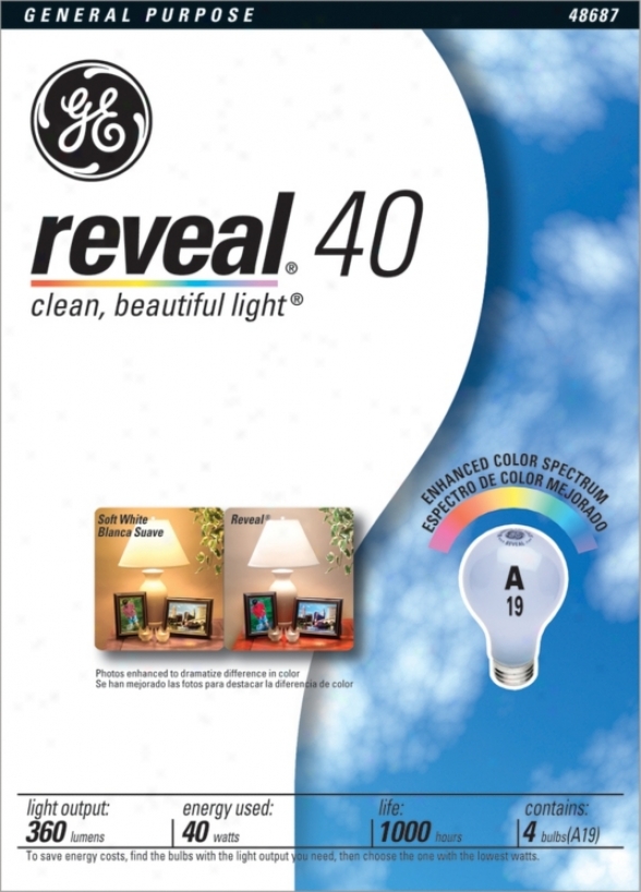 Ge 4-pack 40 Watt Reveal Light Bulbs (29691)