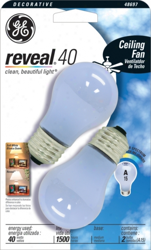 Ge 40 Watt Pure Medium Base 2-pack Ceiling Fan Bulbs (30717)