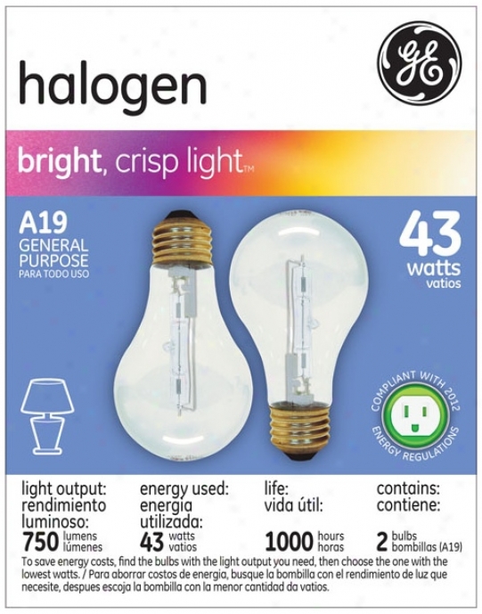 Ge 43 Watt 2-pack General Purpose Halogen Light Bulbs (r6366)