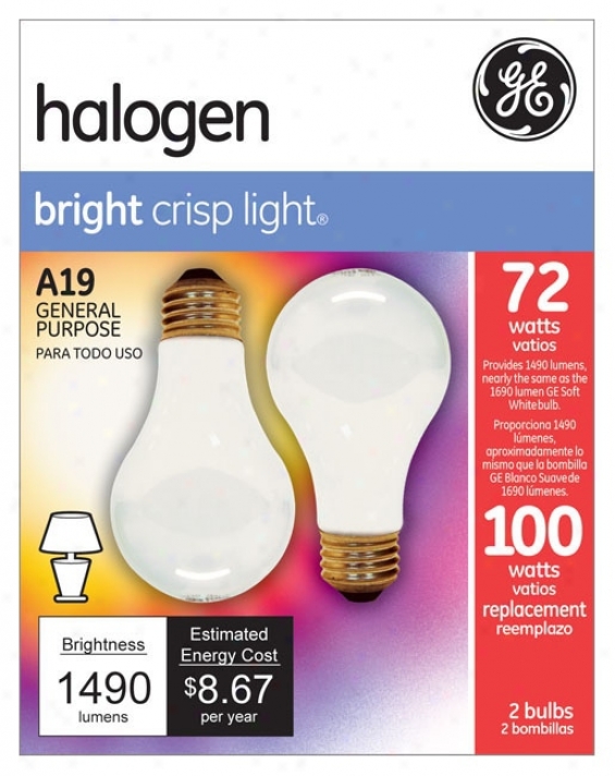 Ge 72 Watt 2-pack Frosted Halogen Light Bulbs (w7535)