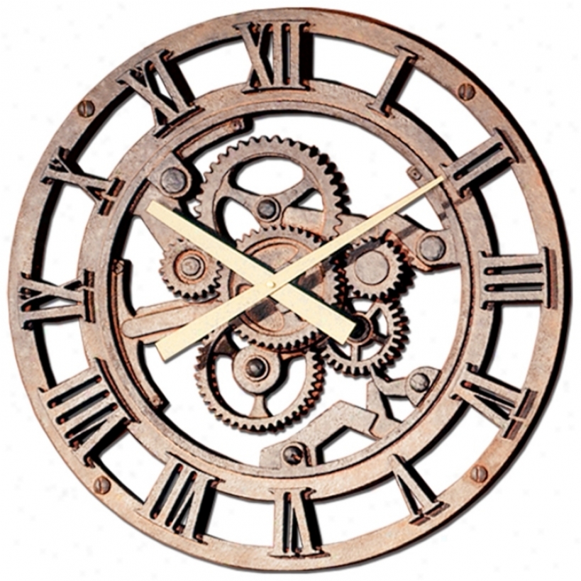 Gears Of Time 22" Wide Romah Numerals Wall Clock (m0266)