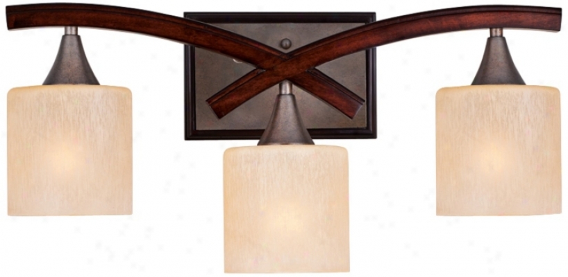 Geller Collection 22 1/2" Wide Mahogany Wood Bath Light (x1395)