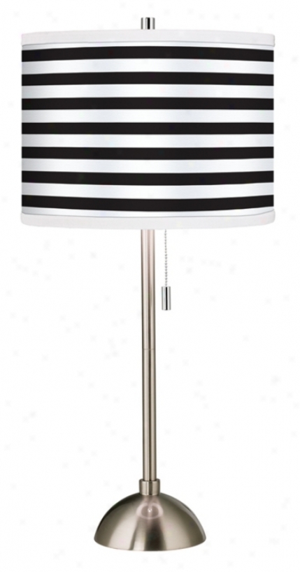 Giclee Black And White Horizontal Stripe Table Lamp (60757-23529)