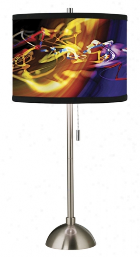 Giclee Yellow Flare Pattedn Shade Table Lamp (60757-58238)