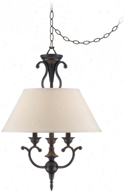 Ginber Negro 18" Wide 3-light Swag Plug-in Chandelier (v8353)