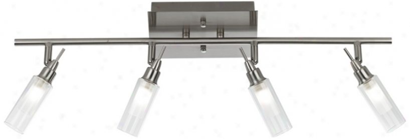 Glass Cylinder Chrome 4-light Track Fixture (t6296)