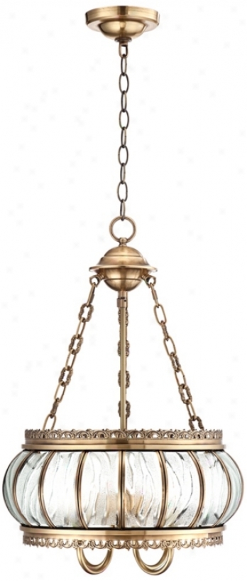 Global Glass 16" Wide Brass Pendant Light (w3263)