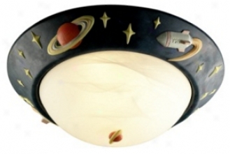 Glow-in-the-dark Rocket Ship 17" Wide Ceiling Light Fixture (99880)