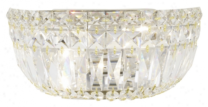 Gold And Crystal Two Light Wall Sconce (46074)