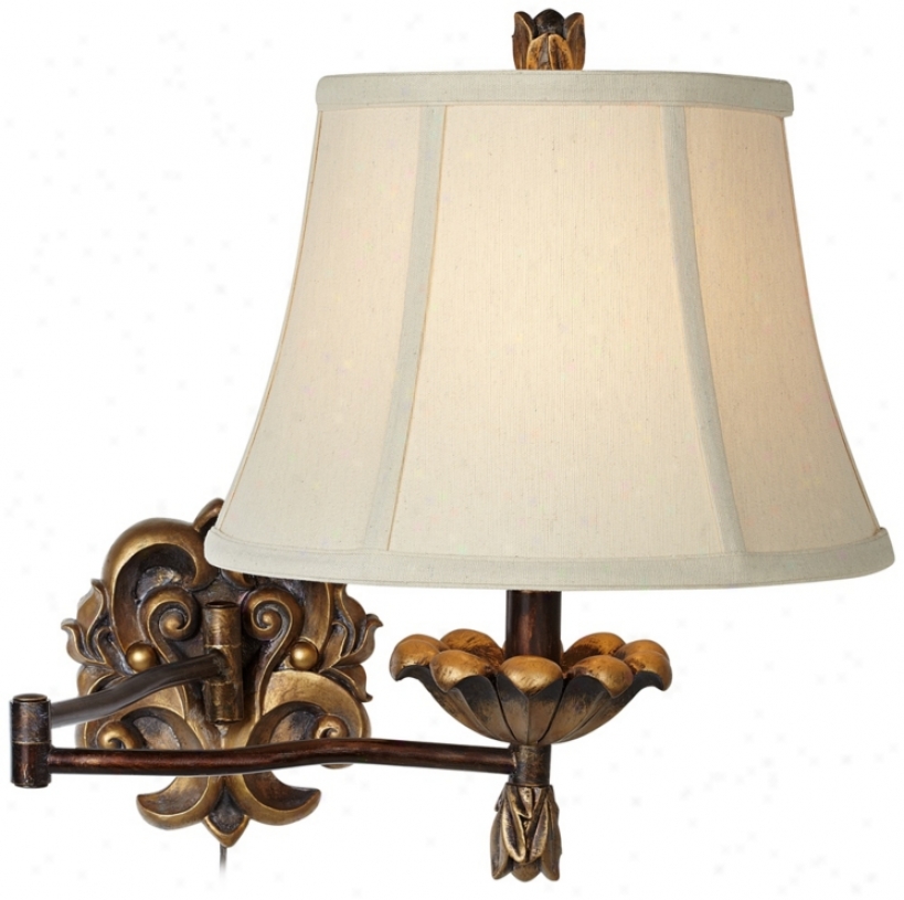 Gold Fleur-de-lis Swing Arn Wall Light (w0154)