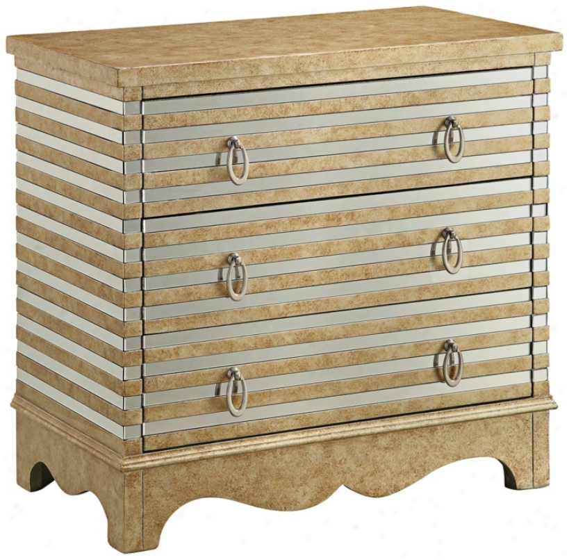 Gold Striped 3-door Storgae Chest (x6489)