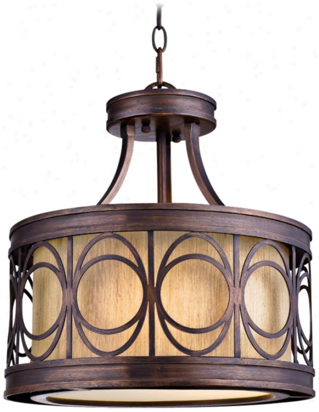 Golden Bronze 15" Wide Convertible Pendant Light (u8635)