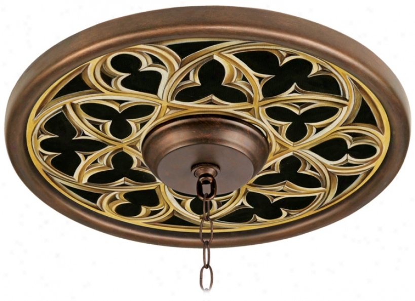 Gothic Arch 16" Wide Bronze Finish Ceiling Medallion (02975-k3376)