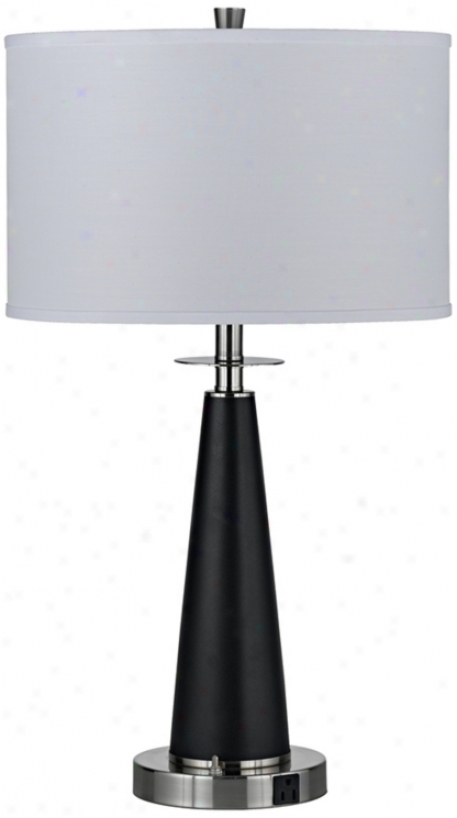 Graduated Black File Two Light Table Lamp (h7195)