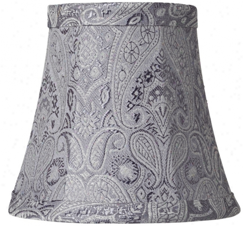 Gray Paisley Bell Lamp Shade 3x6x5 (clip-on) (v3649)