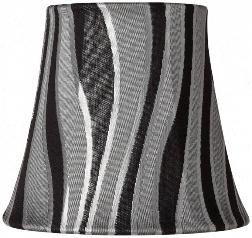 Grey Curved Stripes Lamp Shade 3.5x5.5x5 (clip-on) (v3652)