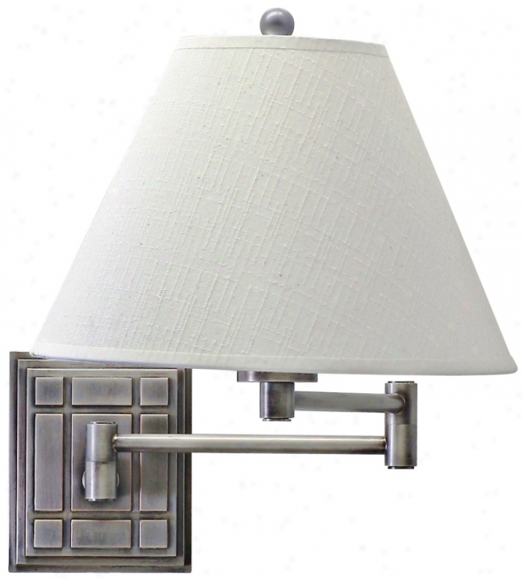 Grid Panel Silver Finish Plug-in Swing Arm Wall Lamp (40690)