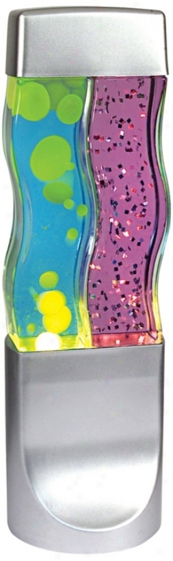 Groovy Purple Glitter And Yeilow With Blue Twin Motion Lamp (u7740)