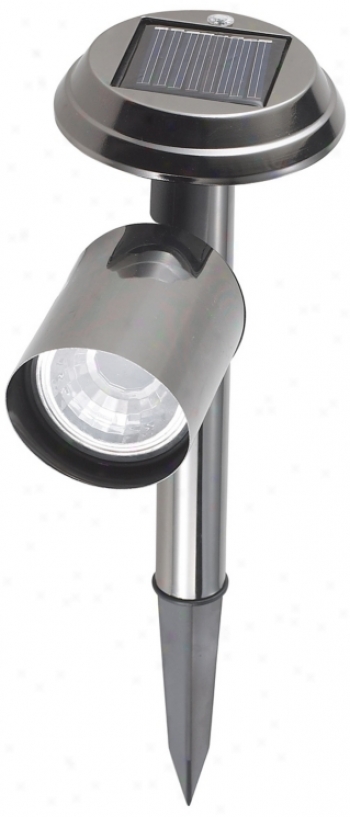 Gun Metal Solar Led 13" High View Spot Light (k6465)