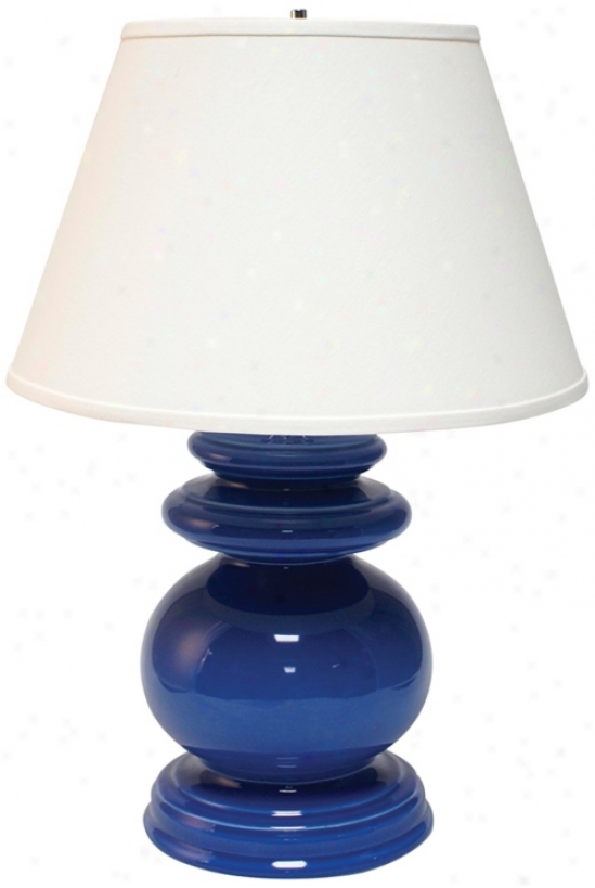 Haeger Potteries Blue Cottage Ceramic Table Lamp (p1779)