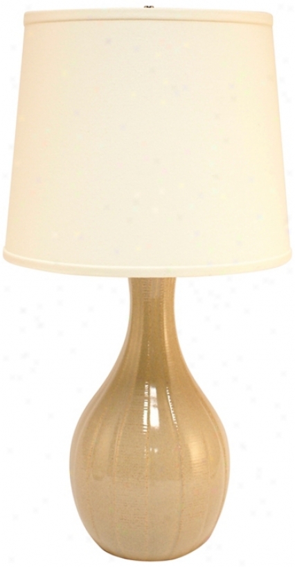 Haeber Potteries Butterscotch Ceramic Tile Table Lamp (p1869)