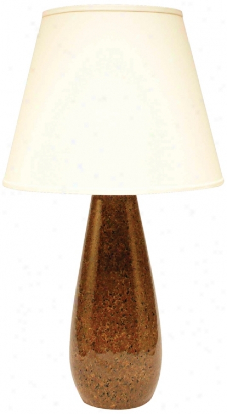 Haeger Potteries Mahogany Stone Ceramic Tear Drop Table Lamp (p1952)