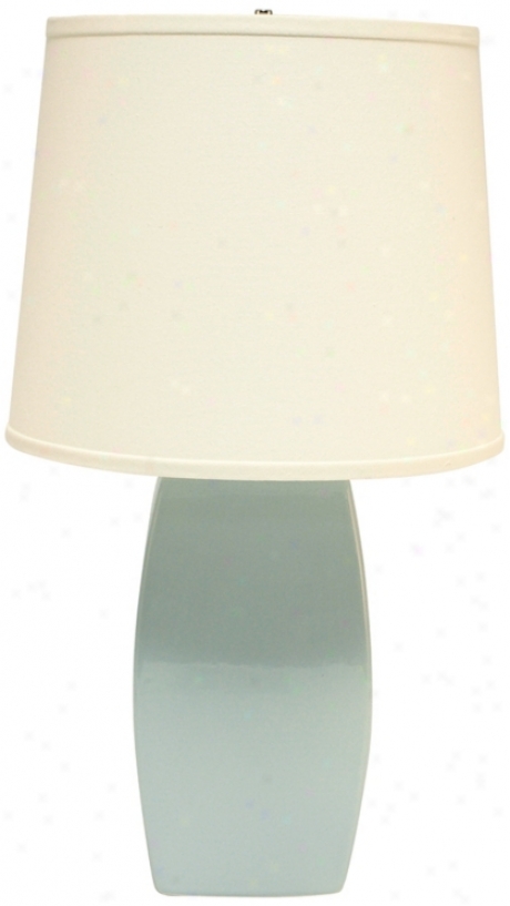 Haeger Potteries Mist Ceramic Soft Rectangls Table Lamp (p1880)