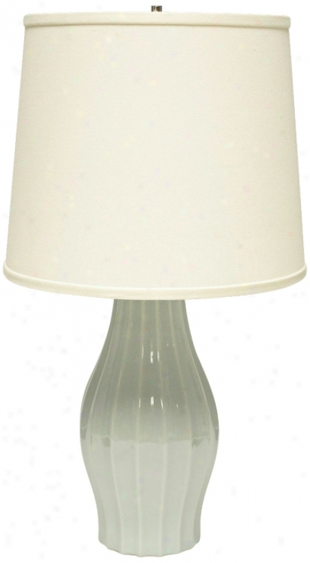 Haeger Potteries Mist Fluted Ceramic Table Lamp (u4966)