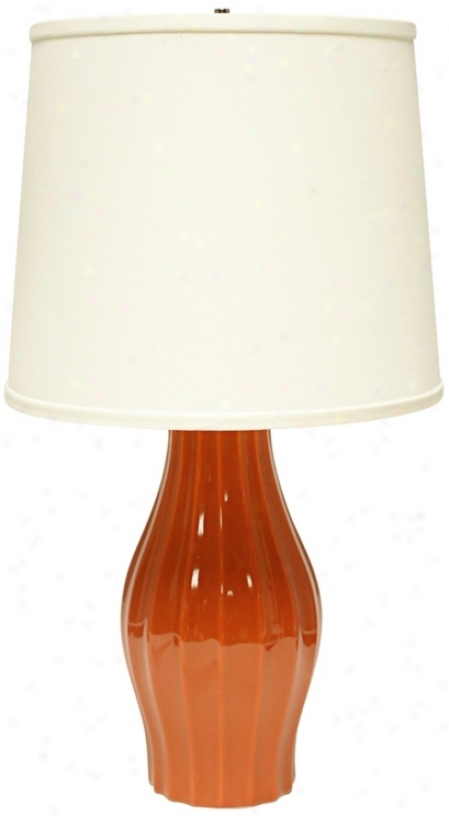 Haeger Potteries Paprika Fluted Ceramic Table Lamp (u4965)