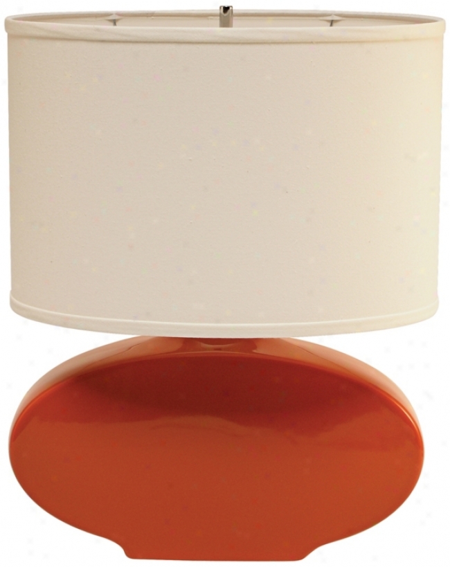 Haeger Potteries Paprika Oval Ceramic Tzble Lamp (p1761)