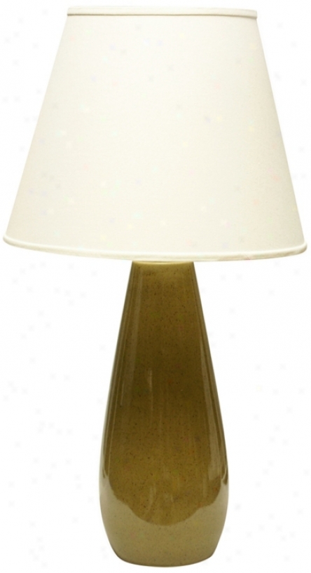 Haeger Potteries Sage Ceramic Tear Drop Table Lamp (u5022)