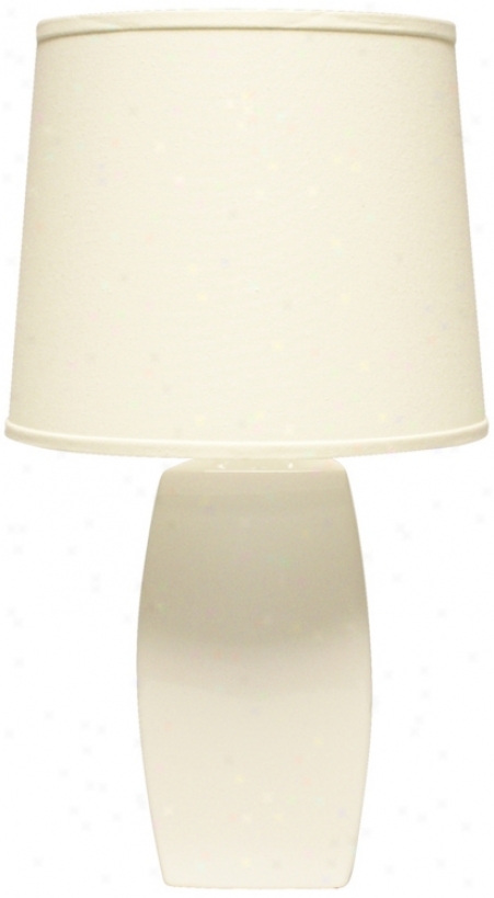 Haeger Potteries White Ceramic Soft Rectangoee Table Lamp (p1878)