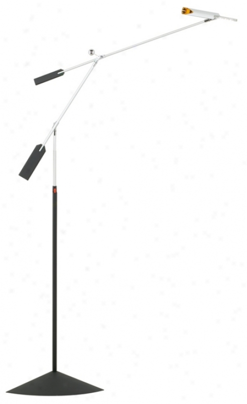 Halley Led Silver And Black Adjustable Floor Lamp (k7466)