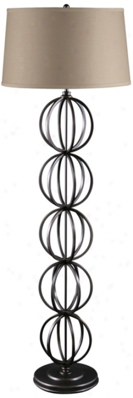 Hayley Mission Brozne Stacked Globes Floor Lamp (k5337)