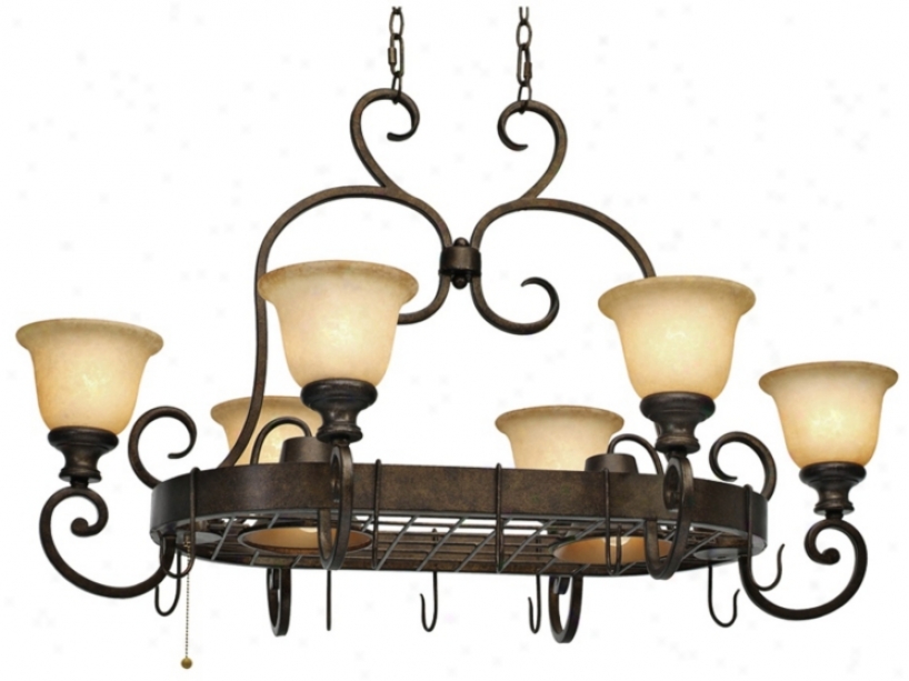 Heartwood Burnt Sienna 42" Wide Island Chandelier (t1520)