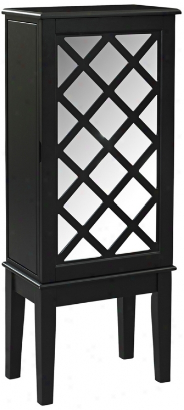 Helen Contemporary Blaxk Jewelry Armoire (x9454)