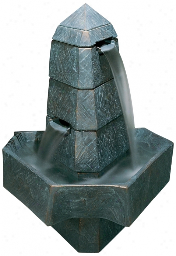 Henri Studios Abstract Obelisk Bronze Patina Finish Fountai n(04738)